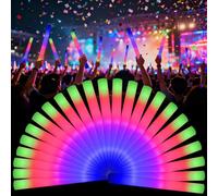 42Pcs LED Foam Glow Sticks, Bulk Glow Stick Glow in the Dark Party Supplies | 3 Modes Colorful Flashing Glow Sticks, Neon Party Favors Supplies for Glow Party, Birthday, Wedding, Carnival, Concert