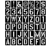 42pcs Letter and Number Stencils Set, 3x4in Premium PP Symbol Alphabet and Number Templates Washable Reusable Symbol Stencils for DIY Painting on Paper Wood Fabric Signage Wall (Black)