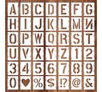 42pcs Letter Stencil 7.5cm Symbols Numbers Reusable Stencils Alphabet Templates Interlocking Stencil Kit for Crafts Spray Painting DIY Art Projects