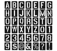42Pcs Letter Stencils 3 Inch Symbol Number Stencil for Painting Plastic Reusable Stencils for Crafts Letter Template Set for Drawing on Wood Wall Fabric Sign School DIY Art Projects