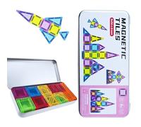 42PCS Magnetic Tiles for Kids, Mini Magnetic Building Blocks, Portable Magnetics Toys, with Iron Box, for Toddlers Preschool Learning Christmas Birthday Gifts, for Boys & Girls 3+ Year Old