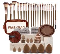 42Pcs Makeup Brushes Set Professional Makeup Kit Multi-functional Makeup Tool Set with Facial Makeup Accessories, Foundation Makeup Brush Kit Eye and Face Make up Brushes Tools (Brown)