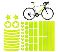 42Pcs Reflective Bike Stickers, Waterproof Self-Adhesive Bicycle Decals for Bike Frames, Reflective Strips Nighttime Safety Tape, High Visibility Bicycle Stickers Frame Decals for Vehicle, Helmet