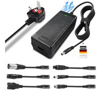 42V 2A Electric Scooter Charger, Universal Battery Charger Power Adapter UK 3 Pin For Electric Mobility Scooter E-bike Bicycle Balance Bike M365 with 6 Types Plugs, Pure Electric Scooter Charger