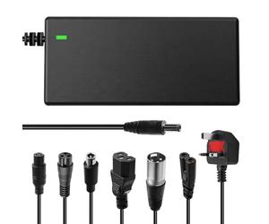 42V 2A M365 Electric Scooter Charger for 36V Li-Ion Battery with 6 Connectors DC5.5 x2.1/DC5.5 x2.5/8mm 3 Prong /12mm 3 Prong /8mm RCA/3-Pin Male XLR for Mobility Wheelchair, Bike, Mobilityscooter