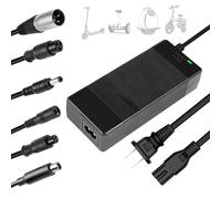 42V 2A Universal Charger for 36V Li-ion Battery Systems with 5-in-1 Connectors (DC5.5 * 2.1mm/8mm&12mm 3 Prong/RCA/XLR) - Compatible with GOTRAX GXL V2/Nano S3 ION Series & Major 36VDC Devices