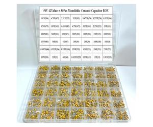 42values*50pcs Monolithic Ceramic Capacitor 10pF~10uF,ceramic capacitor Assorted Kit 1UF 100NF 330NF 0.1UF 102 104 105 335 Box IDGTTLDF