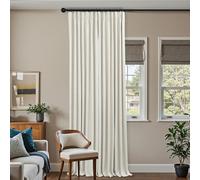 42x100 Inches Long Natural Pinch Pleated Linen Blackout Curtains for Living Room