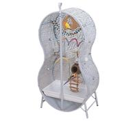 43.3-Inch Extra Large Bird Cage with Breeding Box, Luxury Metal Parrot Aviary with Climbing Ladder, Perch & Accessories, Spacious Cage for 4 Cockatiels or 6 Budgies/Parakeets(Gray)