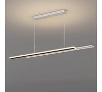 43.3" Kitchen Island Pendant Light, Linear Metal Hanging Lamp with Acrylic Shade, 32W LED Suspension Lamps, Creative Long Strip Chandelier, Dining Room Lighting Drop Lights