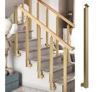 43.3" Metal Stair Balusters - Modern Rectangle Guardrail for Indoor & Outdoor Use with Installation Kit(Gold,95CM/37.4IN)
