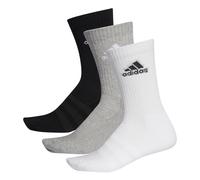 (43-45, 8.5-10, Grey/White/Black) Adidas Cushioned Crew Socks 3 Pairs