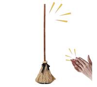 43.5 In Halloween Floating Witch's Broom, Haunted Dancing Bro-om, Halloween Witch Flying Bro-omstick With Spooky Sound, Animated Haunted Dancing Moving, Creepy Accent For Porch Lawn Terrace