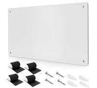 43.5 x 30 cm White Metal Magnetic Board for Wall - Magnet Notice Board to Display Magnetic Letters Numbers Animal, Poetry, Spice Jars, Notes, Photos, Suitable for Cubicle, Cabinet