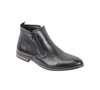 (43, Black) Mens Chelsea Boots Retro Classic Low Ankle 2 Zip Smart Casual Shoes UK Sizes