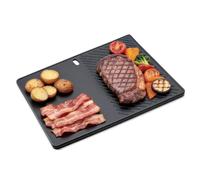 43 cm x 32 cm cast iron grill plate, reversible plate, 13190 | For Enders Boston 4 and 6 grills, for Landmann Triton 3 and 4 burner cast iron plate gas grill, grill accessories