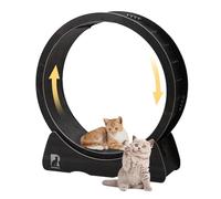 43 Inch Large Cat Exercise Wheel for Indoor Cats, Silent Treadmill, Non-Tip Design, Safe & Quiet Cat Running Wheel, Easy to Assemble, Supports Cats Up to 55 lbs (Black)