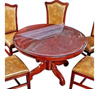 43 Inch Round Table Protector Tablecloth Cover Protector Round Table Top Clear Plastic Tablecloth Furniture Protector Heat Resistant Waterproof Wipeable Vinyl Tablecloth PVC for Dining Table Mat Pad