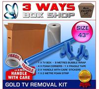 43 inch TV LCD Double Wall Premium Cardboard Box WITH Extra Bubble Plasma Screen Picture Artwork Frame House Removal Moving Protection Kit (1100 x 150 x 725mm))