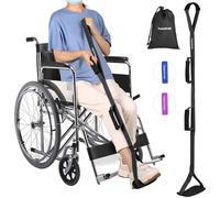 43 Inches Long Leg Lifter Hip Replacement,Rigid Leg Lifter Strap for Knee Replacement Surgery Recovery,Foot Lifter Easily Get in and Out of Bed,Car,Wheelchair,with Padded Loop for Hands and Feet