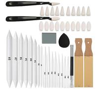 43 PCS Blending Stumps and Tortillions Paper Art Blenders Sketch Drawing Tools with Sketch Wipe Scrapers,Rub Sponge,Kneaded Eraser and Sandpaper Sharpeners
