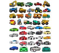 43 PCS Car Shoe Charms - Construction Vehicle & Toy Truck Shoe Decorations,Cute PVC Shoe Accessories for Sneakers & Sandals,Waterproof DIY Shoe Clips for Boys,Girls,Teens - Birthday Party Gifts&Decor
