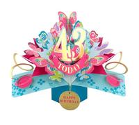 43 Today Happy 43rd Birthday Pop-Up Greeting Card Love Kate's Pop Up Cards Her Design POP236MC43