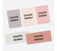 43 x Mixed Pack Personalised Stick On Waterproof Name Labels - Neutrals Mix