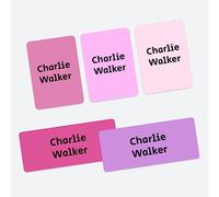 43 x Mixed Pack Personalised Stick On Waterproof Name Labels - Purple Mix