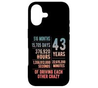 43 Years Married Funny 43rd Wedding Anniversary Case for iPhone 17