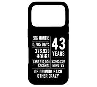 43 Years Married Funny 43rd Wedding Anniversary Case for iPhone 17 Pro