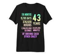 43 Years Married Funny 43rd Wedding Anniversary Premium T-Shirt