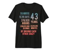 43 Years Married Funny 43rd Wedding Anniversary Premium T-Shirt