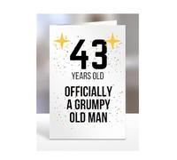 43 Years Old, Officially a Grumpy Old Man Card, Funny, Joke, Gift, 43rd Happy Birthday, Presents for, Dad, Daddy, Grandad, Husband, Uncle, Him, Male, A5-164_15