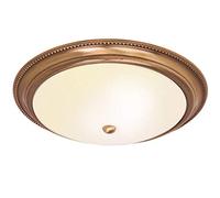 Semi Flush Ceiling Light Brass & Frosted Glass Large Round Dome Traditional Lamp
