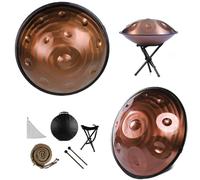 432/440 Hz Handpan Steel Drum, Hand Pan Drum Percussion, 9/10/12 Notes 22 Inch In D Minor With Handpan Case, Drumsticks,stand, Cleaning Cloth, Woven Rope(Spiral,12-Note (432Hz))