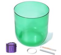 432/440Hz Green Alchemy Clear Cosmic Light Quartz Crystal Singing Bowl,Natural Cosmic Light Singing Bowl, For Meditation, Prayer,Yoga, Stress Reduction,D Note-7In 432Hz+Bag