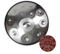 432/440Hz Handpan Drum in D Minor,Steel Drums 9/10/12 Note ''Performer Gold'' Percussion Instrument/Silver-10 Notes/440Hz