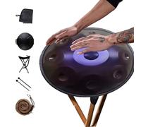 432/440Hz Steel Hand Drum, Handpan Instrument Handpan Drum For Adults, D Minor 22 Inch Percussion Instrument With Carry Bag, Stand, 2 Hand Mallets, For Meditation Yoga(440hz-e,12 notes)