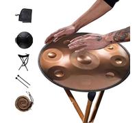 432/440Hz Steel Hand Drum, Handpan Instrument Handpan Drum For Adults, D Minor 22 Inch Percussion Instrument With Carry Bag, Stand, 2 Hand Mallets, For Meditation Yoga(440hz-d,9 notes)