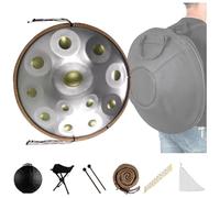 432 Hz/440Hz Adult Steel Handpan Drum Set - With Soft Bag/Handpan Mallets/Handpan Stand/Note Stickers - Hand Drums Instrument For Camping, Meditation Or Yoga(Golden eye,12 Notes (432Hz))