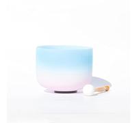 432 Hz 8/10/12 Inch C/D/E/F/G/A/B Note Frosted Crystal Singing Bowl With Rubber Hammer And Round Rubber Ring, Perfect For Yoga Meditation Therapy,Blue,G Note,10 Inch