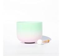 432 Hz 8/10/12 Inch C/D/E/F/G/A/B Note Frosted Crystal Singing Bowl With Rubber Hammer And Round Rubber Ring, Perfect For Yoga Meditation Therapy,Green,F Note,12Inch