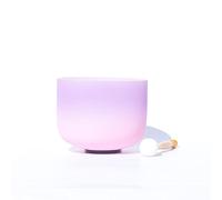 432 Hz 8/10/12 Inch C/D/E/F/G/A/B Note Frosted Crystal Singing Bowl With Rubber Hammer And Round Rubber Ring, Perfect For Yoga Meditation Therapy,Purple,B Note,10 Inch