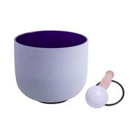 432 Hz A 3rd Eye Chakra Indigo Frosted Quartz Crystal Singing Bowl 8 inch