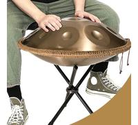 432 Hz Handpan Steel Drum 22 Inch - Sound Healing Meditation Instrument with Carry Bag, Tripod, Hang Drum Mallet - Steel Percussion Drum for Relaxation and Stress Relief