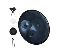 432 Hz Handpan Steel Drum, Golden Handpan Drum Percussion, 9/10/12/14 Notes 22 Inch ''Gold Performer'' In D Minor With Soft Handpan Case, Durable Handpan Stand And Dust-Free Cloth(Blue,12Notes)