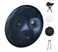 432 Hz Handpan Steel Drum, Golden Handpan Drum Percussion, 9/10/12/14 Notes 22 Inch ''Gold Performer'' In D Minor With Soft Handpan Case, Durable Handpan Stand And Dust-Free Cloth (Color : Blue, Siz