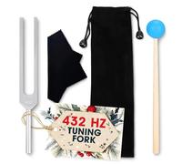 432 Hz Tuning Fork Set - 7.2'' Aluminum Alloy, Reflex Hammer, Cleaning Cloth & Bag, Precision-Tuned & Durable, Ideal for Meditation, Deep Relaxation, Vibrational Work & Chakra Tuning Forks