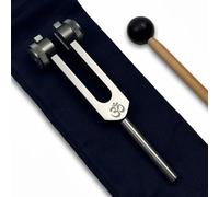 432 Hz Tuning Fork with Striker and Bag - Chakra Balancing, Love Frequency Sound Healing Tool for Meditation and Energy Therapy - Earthy Gray